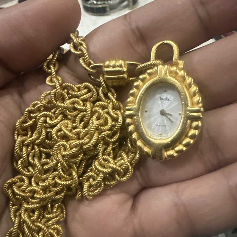Vintage Carolee Quartz Pendent Ladies Watch With Talbots Gold Tone Rare- Repair